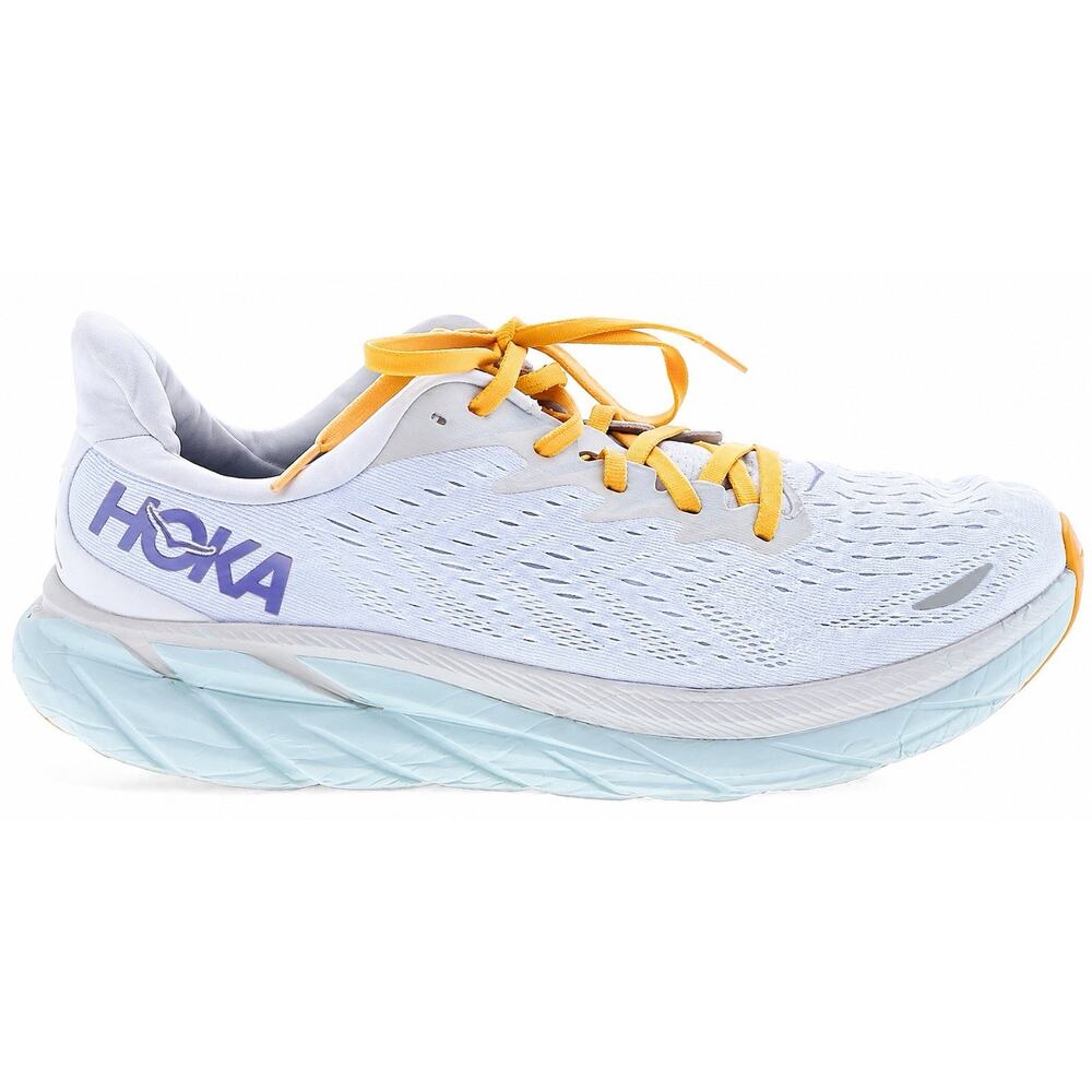 HOKA One One Clifton 8 Women 11 Running Shoes Gray/Blue Cushioned Sneakers